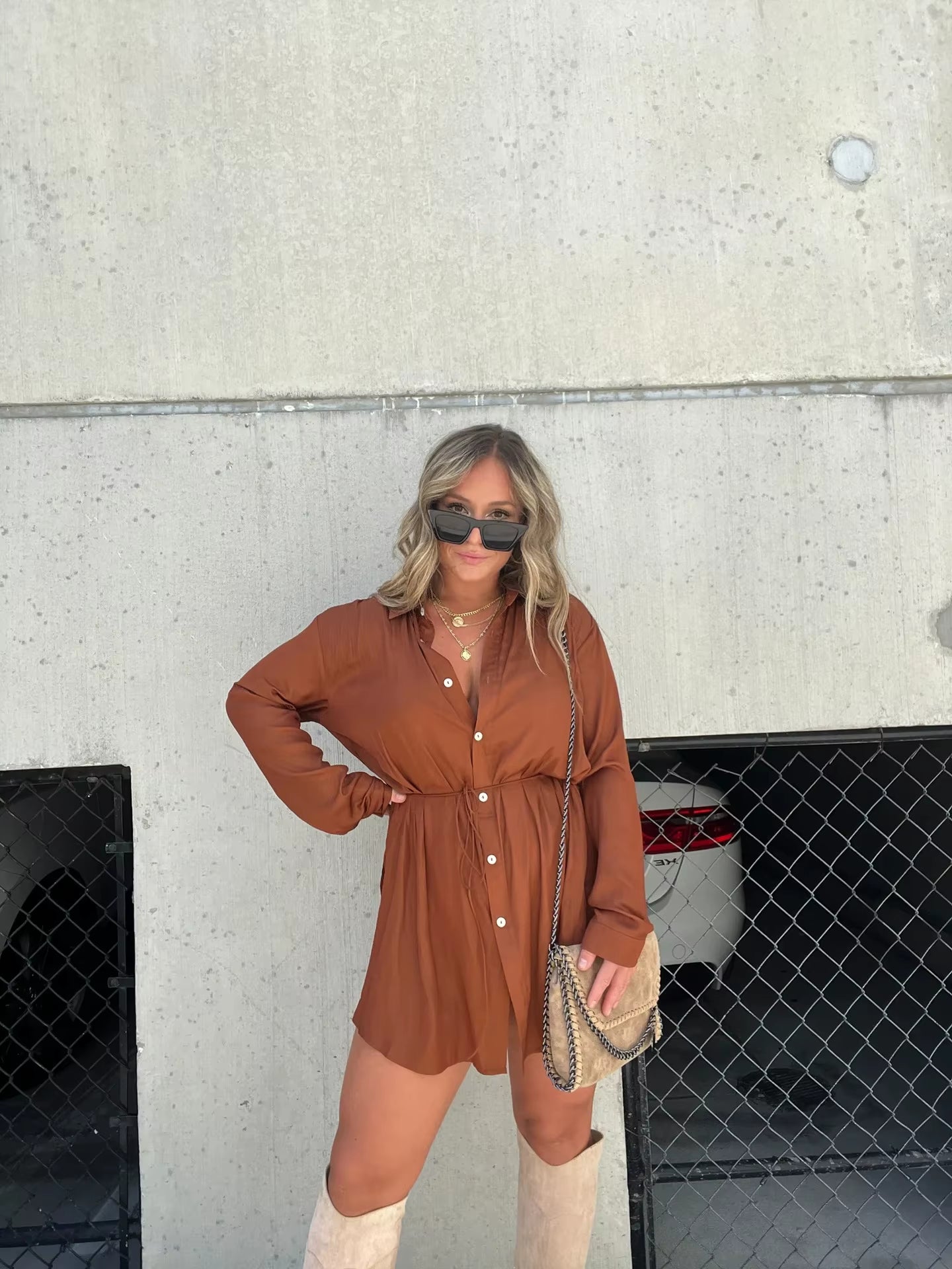 Chic & Trendy Lace-Up Waist Long Sleeve Jumpsuit for Women - Perfect for Spring & Summer Vibes!